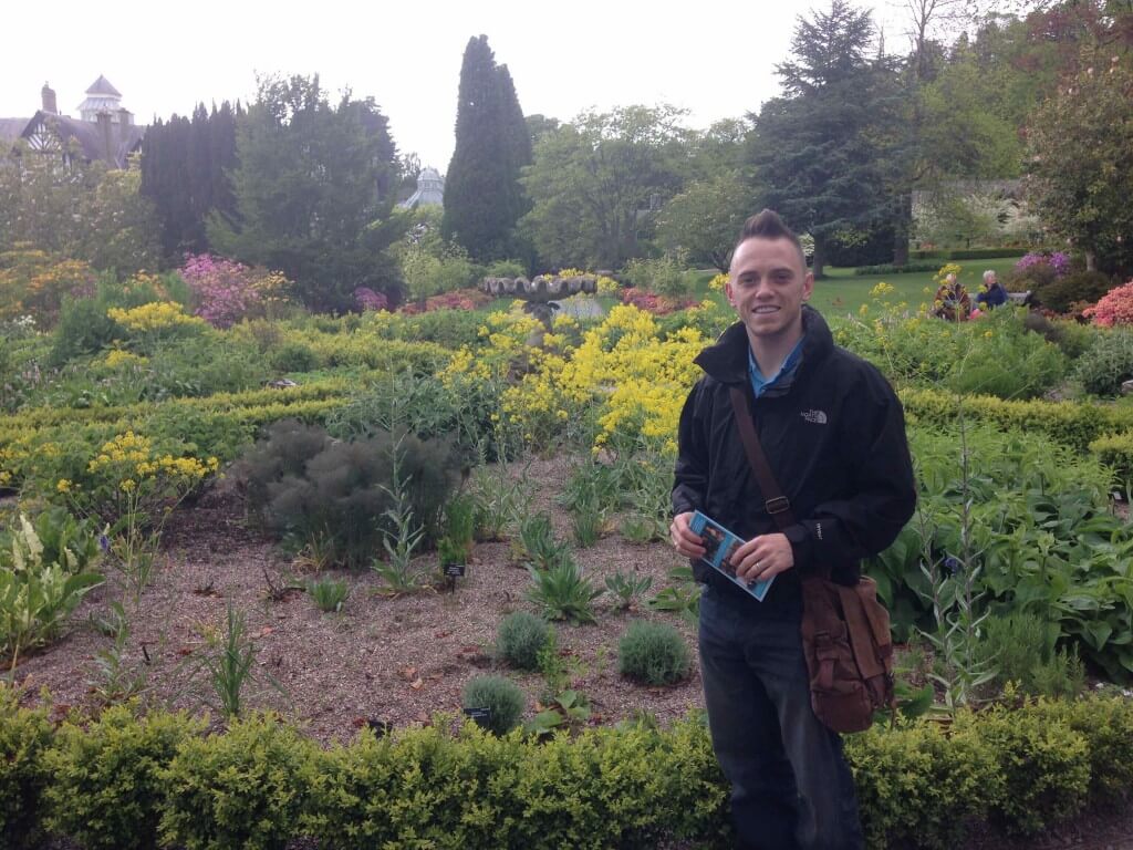 Garden Ninja stood at Bodnant Gardens smiling