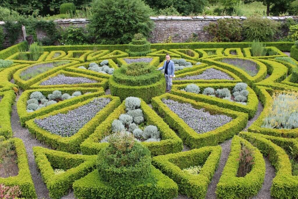 A formal parterre garden in Wales