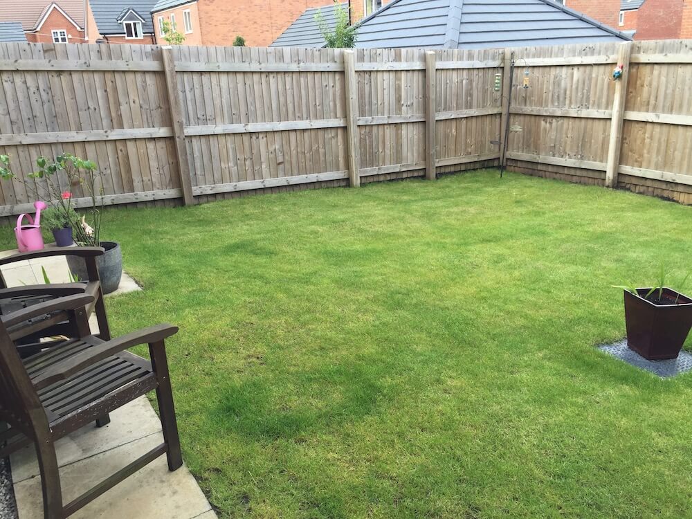 A blank new build garden