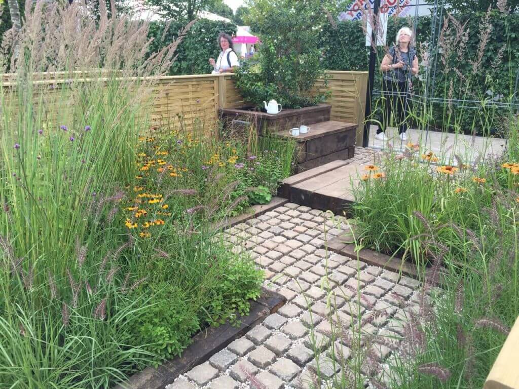 The Fancy a brew take a peew Manchester themed show garden