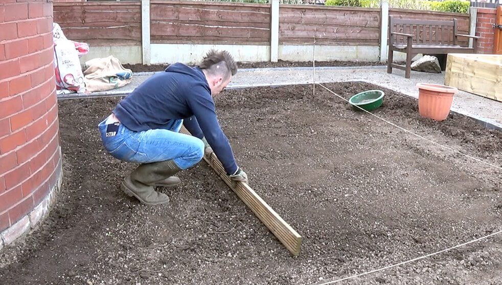 Leveling ground for turf