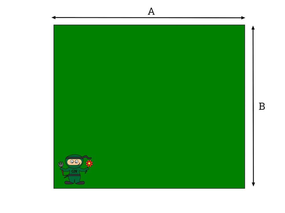 Rectangle turf measuring