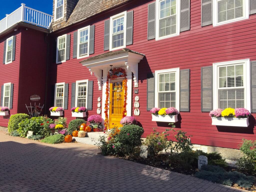 A red painted woode clad house