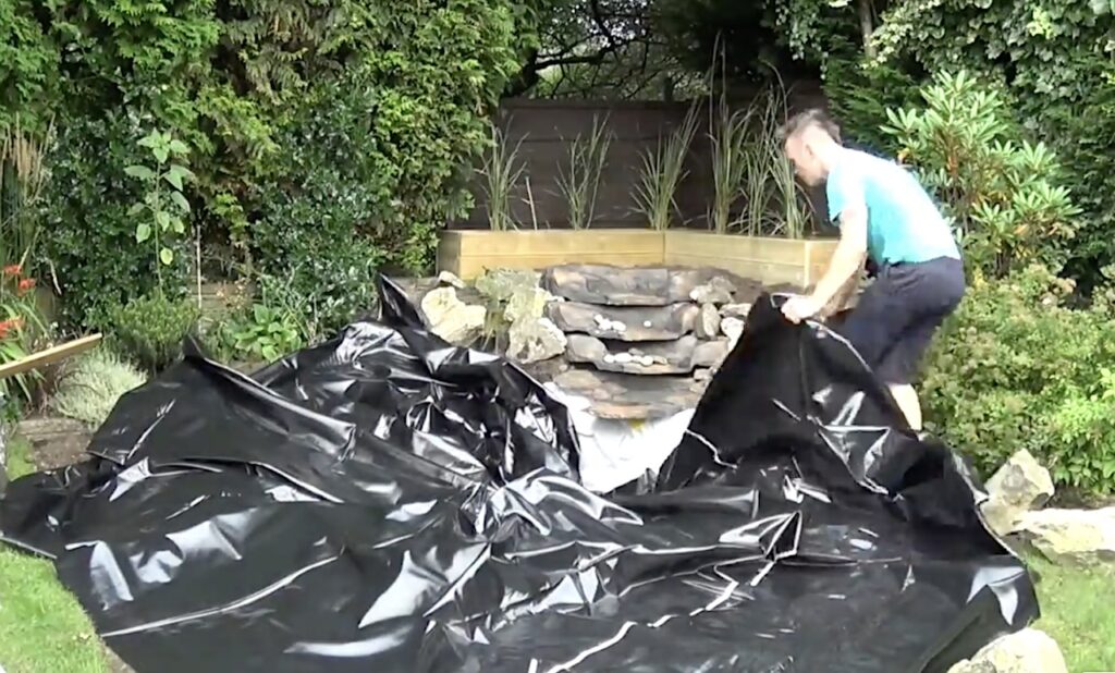 Laying a pond liner