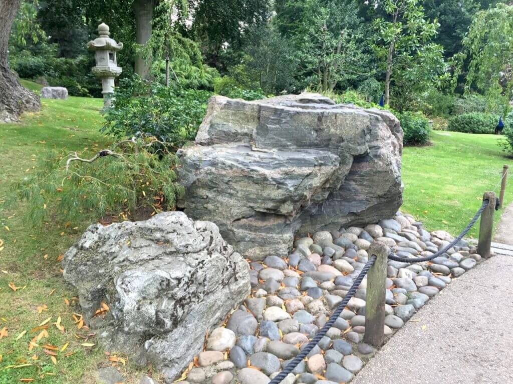 Rocks in a Japanese themed garden