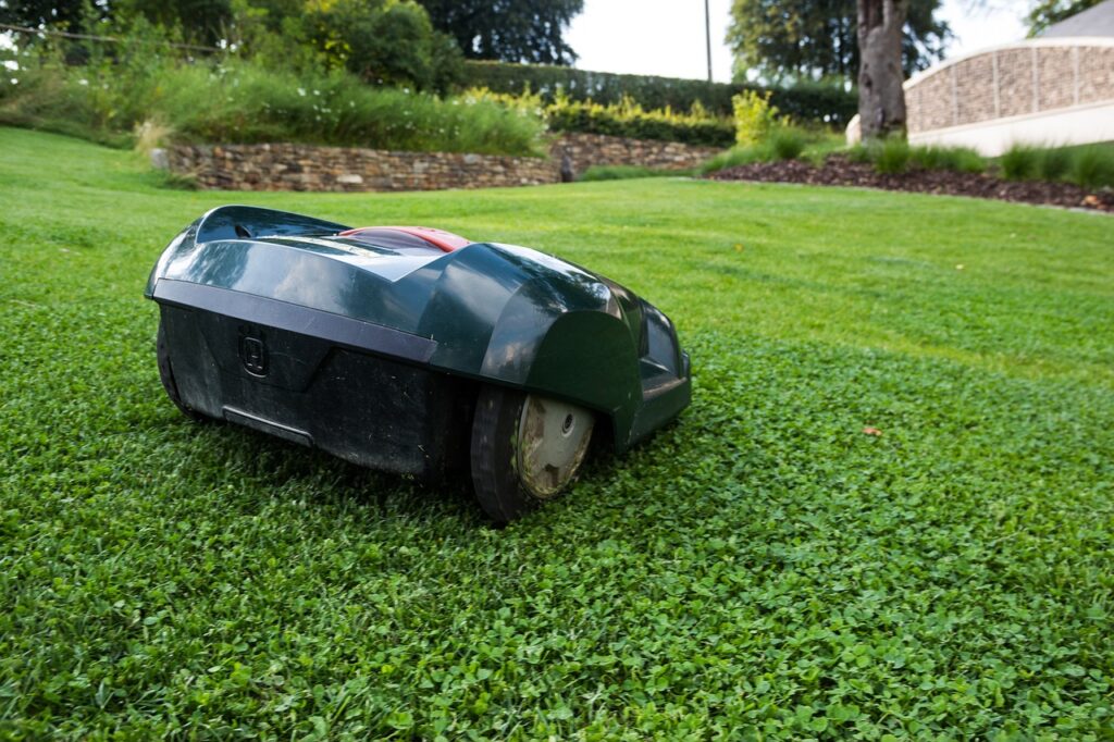 A small robo lawn mower