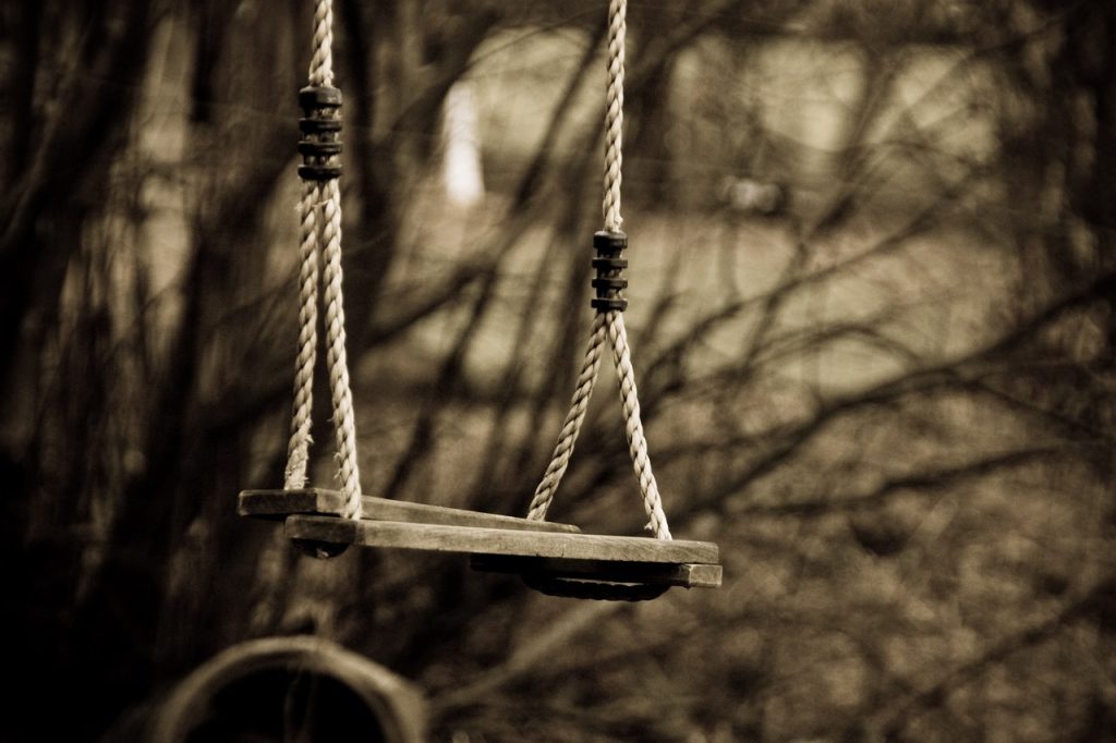 A rope swing for a garden