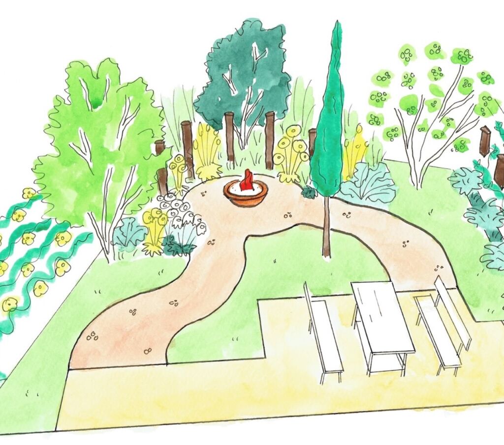Triangle garden design