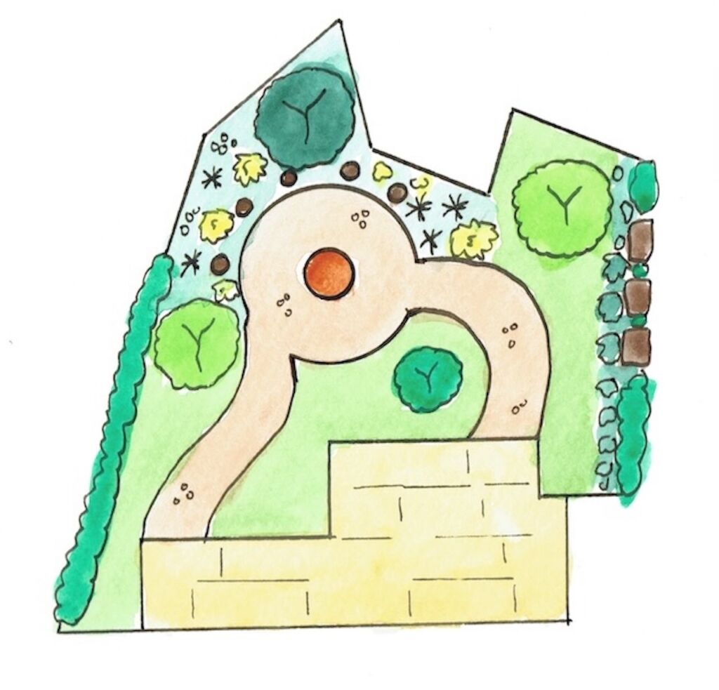 Curves in a triangle design
