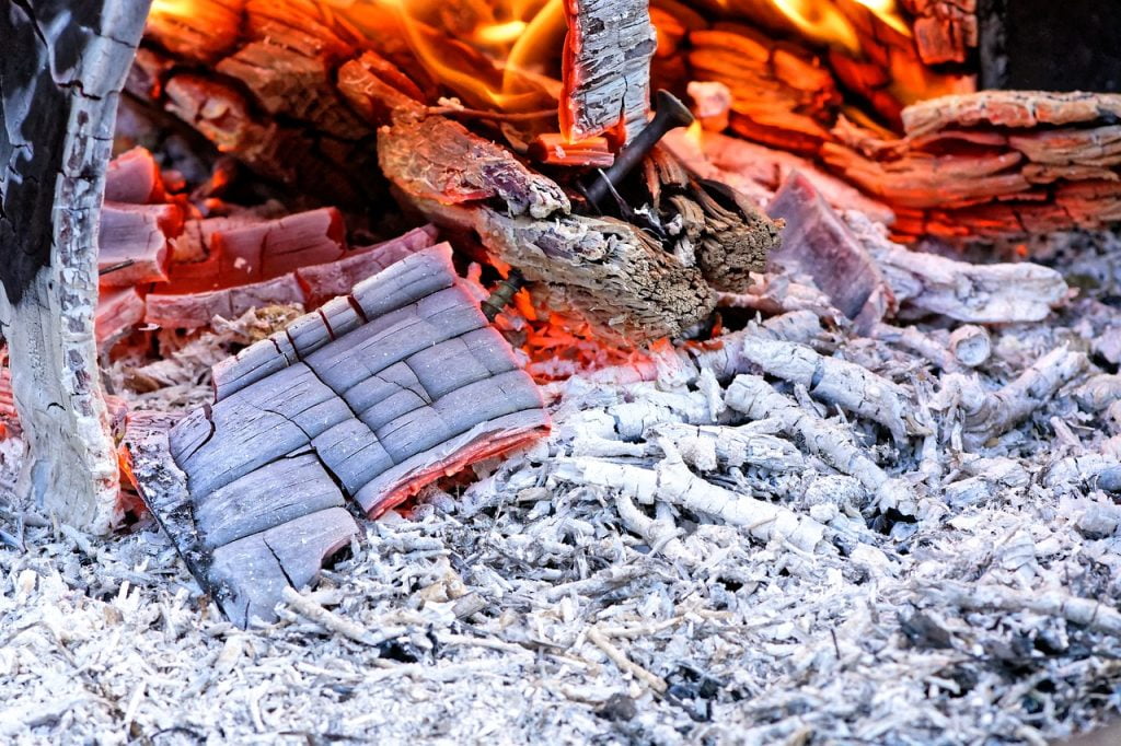 A pile of wood ash