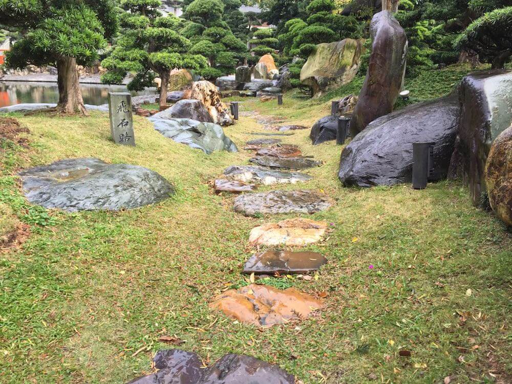 Stepping stones in a chinese garden design