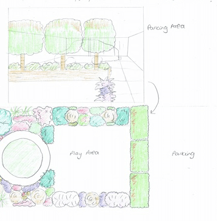 Hand drawn garden design by Garden Ninja