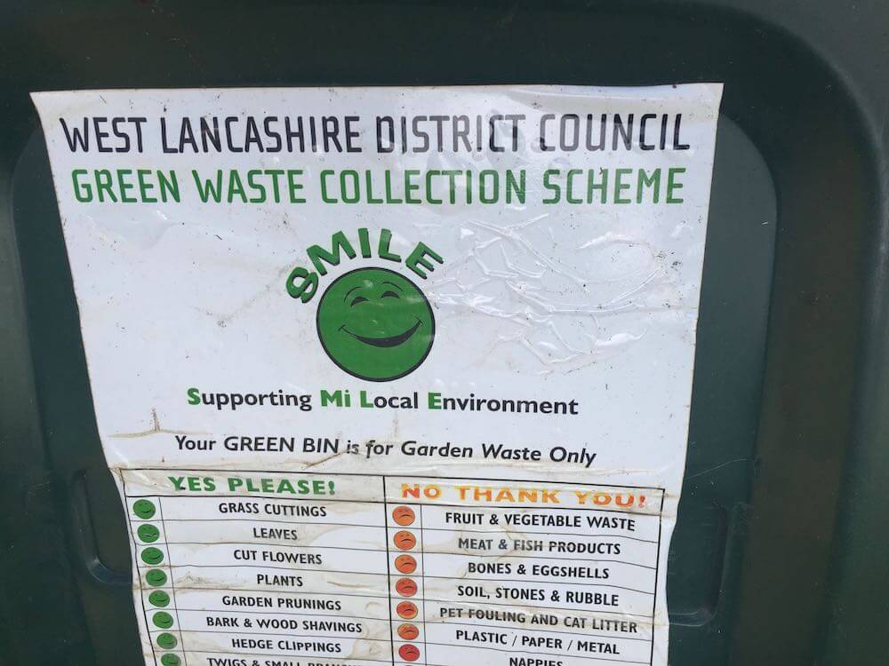 A waste collection sticker