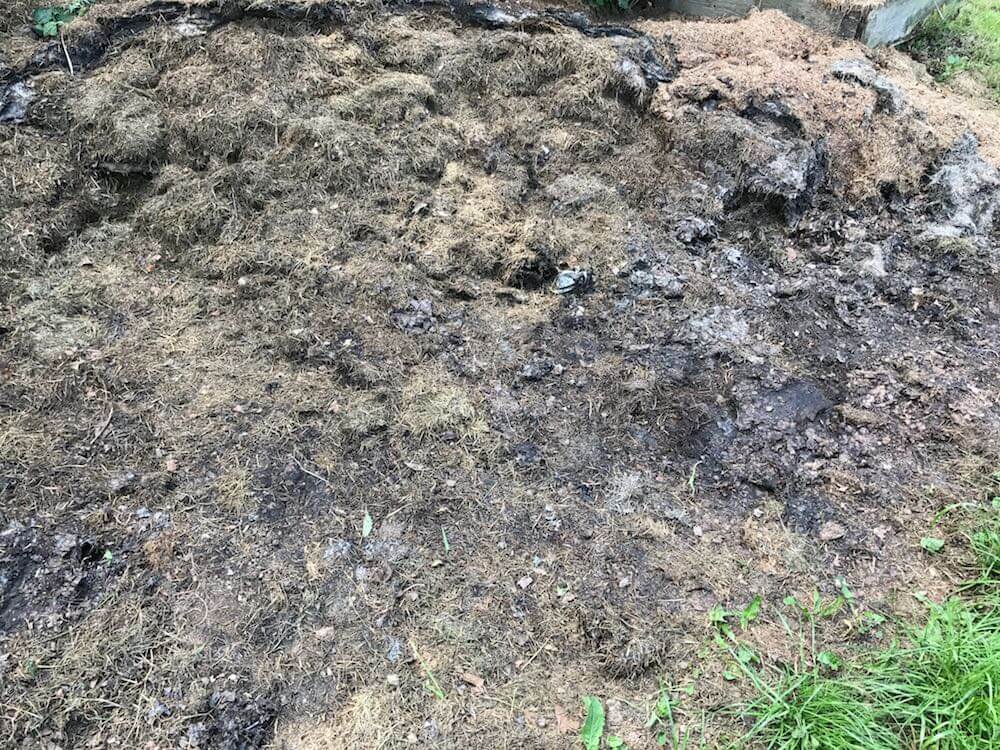 Grass in a pile composting