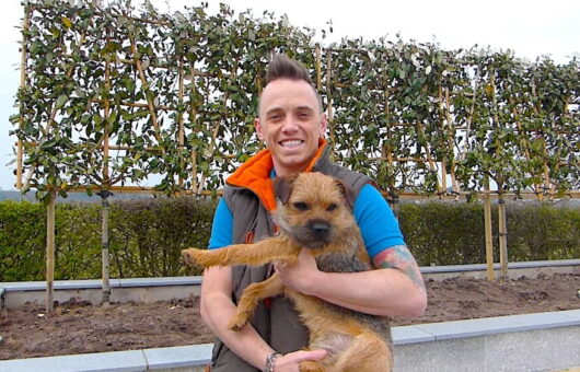 Garden Ninja blogger holding his dog barry