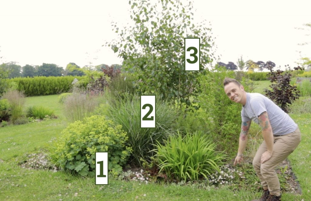 Garden ninja demonstrating layering a flower bed