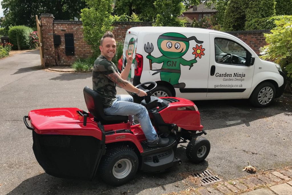 Garden Ninja ride on mower smiling