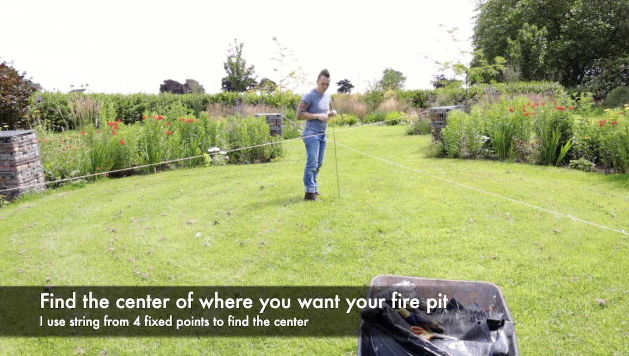 Garden Ninja measuring out a fire pit