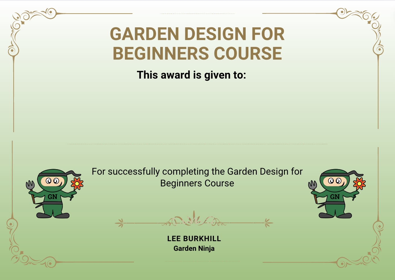 Certificate beginner garden design