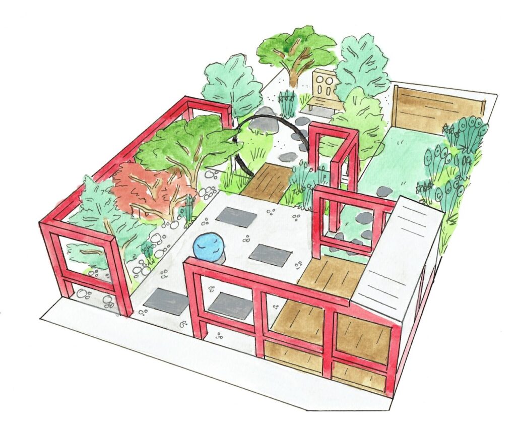 A chinese garden design
