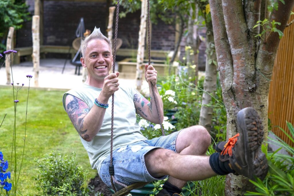 Lee burkhill on a swing