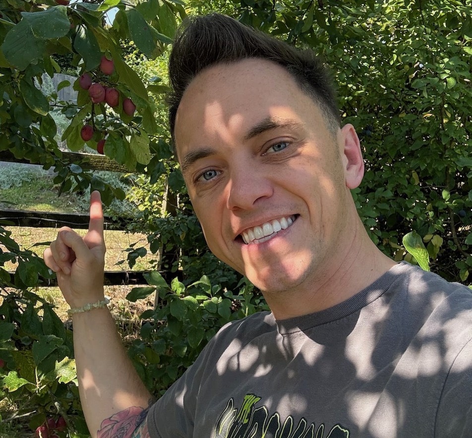 Lee Burkhill harvesting fruit